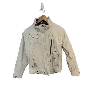 Obermeyer Taylor Cream Corduroy Insulated Ski Snowboard Jacket Girl's 14